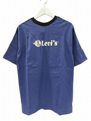 【中古】未使用品 リーバイス Levi's 90s プリントTシャツ デッドストック USA製 ラグランスリーブ ブルー L メンズ 【ベクトル 古着】 250522