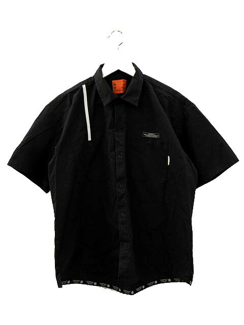 【中古】ネイバーフッド NEIGHBORHOOD 00s 半袖 ワークシャツ オールド 黒 ブラック L ☆AA★ メンズ 【ベクトル 古着】 250728