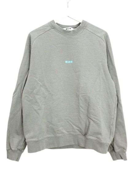 【中古】エムエスジーエム MSGM スウェット プルオーバー L グレー ロゴ トレーナー トップス メンズ 【ベクトル 古着】 251109