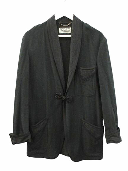 【中古】ワコマリア WACKO MARIA SMOKING JACKET 一服 毛糸 上衣 毛糸 カシミール混 M 黒 黒いこと テーラード アウター メンズ 【ベクター 古着】 251122