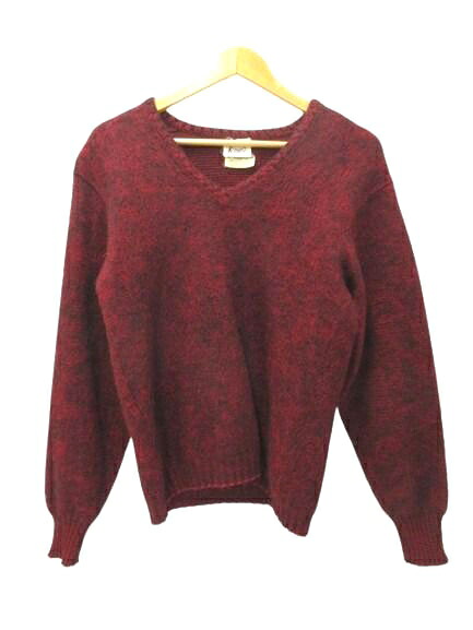 【中古】ヴィンテージ VINTAGE THE BAGGY SHAG by LORD JEFF 60s モヘヤ混編み物 プルオーバー Vのど首 赤いこと M メンズ レディース 【ベクター 古着】 251211 ニット・セーター-メンズファッション-トップス