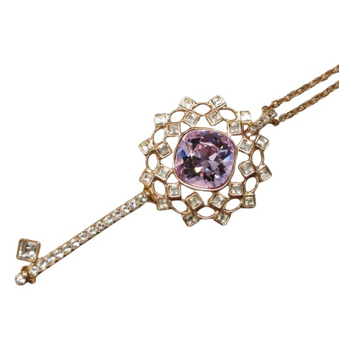 【中古】スワロフスキー SWAROVSKI キーモチーフ ネックレス ビジュー ピンクゴールド系 アクセサリー ペンダント ジュエリー レディース 【ベクトル 古着】 260111