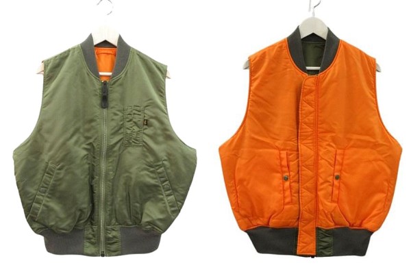 【中古】アルファ ALPHA MA-1 ベスト VEST バルーンシルエット リバーシブル TA0692-003 サイズM オリーブ ジップアップ アウター メンズ 【ベクトル 古着】 260117