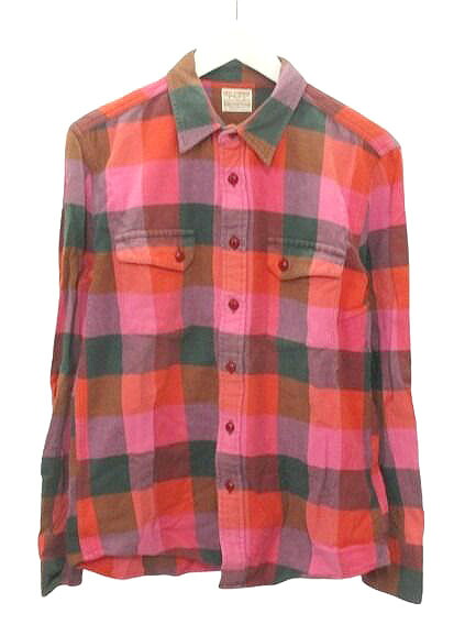 【中古】リーバイス Levi's ロングホーン 復刻 ネルシャツ L レッド 長袖 シャツ チェック柄 トップス メンズ 【ベクトル 古着】 260123