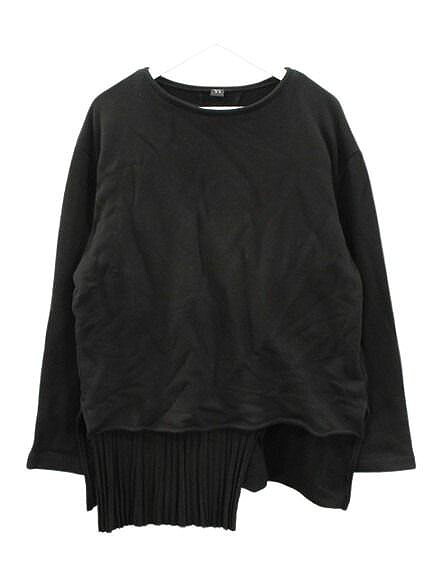 【中古】ワイズ Y\u0027s COTTON/CELLULOSE FLEECE PULLOVER YR-B19-822 綿織物 繊維素 フリース ティーシャツ 2 黒 黒いこと 筋目 長袖 汗水 調教師 カットソー トップス レディース 【ベクター 古着】 260131