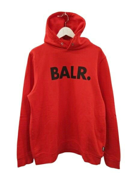 【中古】BALR. ボーラー BRAND HOODIE パーカー フーディー スウェット 裏起毛 長袖 赤 ロゴ L トップス メンズ 【ベクトル 古着】 260310