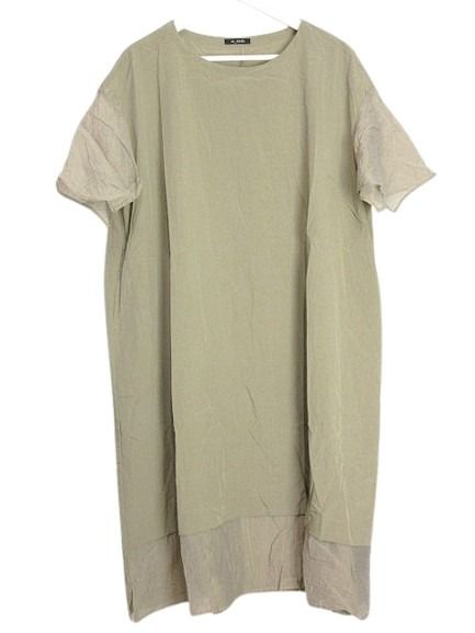 【中古】センソユニコ m_mefu ワンピース 切替 変形 ベージュ系 40 半袖 レディース 【ベクトル 古着】 260312 10,500円