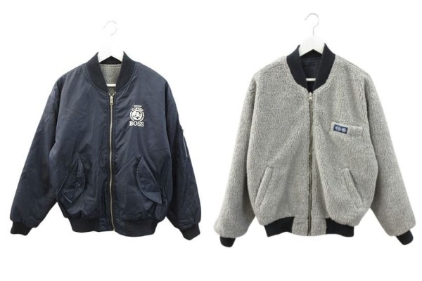 【中古】SUNTORY サントリー BOSSジャン ボスジャン MA-1 ネイビー ブルゾン リバーシブル ジャケット アウター メンズ 【ベクトル 古着】 260313