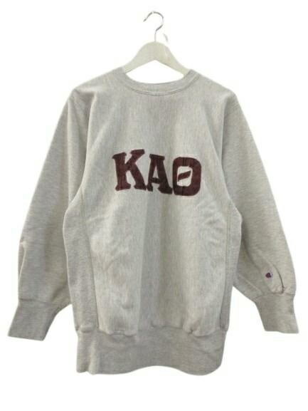 【中古】はやりっ児 CHAMPION 80s トリコタグ リバースウィーブ 汗水 KAO 刺しゅうロゴタイプ USA製 ヴィンテージ 薄墨色 XL メンズ 【ベクター 古着】 260318