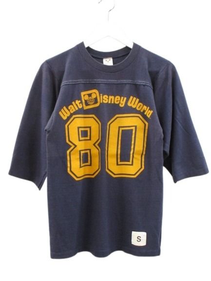 【中古】ディズニー DISNEY 80s フットボールTシャツ ナンバリング USA製 ネイビー S メンズ レディース 【ベクトル 古着】 260320