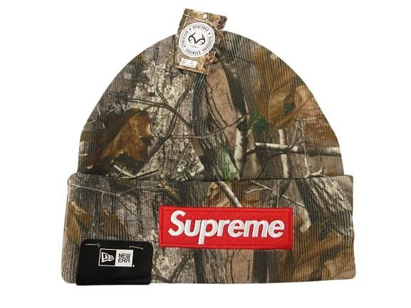 【中古】未当て嵌める品 シュプリーム SUPREME 25FW New Era Box Logo Beanie Reaitree AP Camo ニュー内鰓 ボックス席ロゴタイプ ビーニー リアルツリーカモ柄  編み物帽 赤銅色系 鳥打ち帽 総柄 頭顱御召しもの ☆AA★ メンズ レディース 【ベクター 古着】 260330