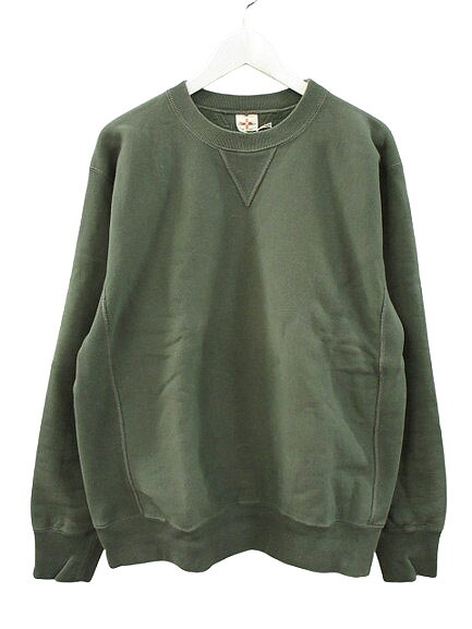 【中古】TWO MOON トゥームーン HEAVY WEIGHT SET-IN-SLEEVE SWEATSHIRTS 10299-46 ヘビーウェイト セットインスリーブ トレーナー 44 緑であること 長袖 調教師 トップス メンズ 【ベクター 古着】 260402