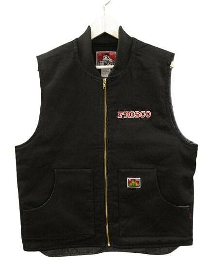 【中古】ベンデイビス BEN DAVIS × 415 Clothing ワークベスト LINED WORK VEST L フリスコ FRISCO ブラック メンズ 【ベクトル 古着】 260405