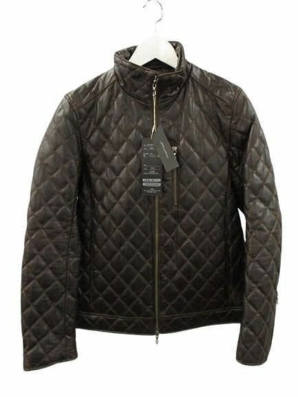 【中古】テットオム TETE HOMME レザーキルティングジャケット 4 赤銅色 赤銅色 なめし革上衣 中綿 ジップアップ 革ジャン アウター メンズ 【ベクター 古着】 260406 コート・ジャケット-メンズファッション