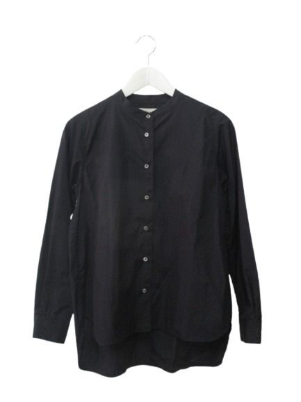 【中古】ミディウミ MidiUmi ボタンシャツ バンドカラー ブラウス ネイビー 紺 トップス レディース 【ベクトル 古着】 260406