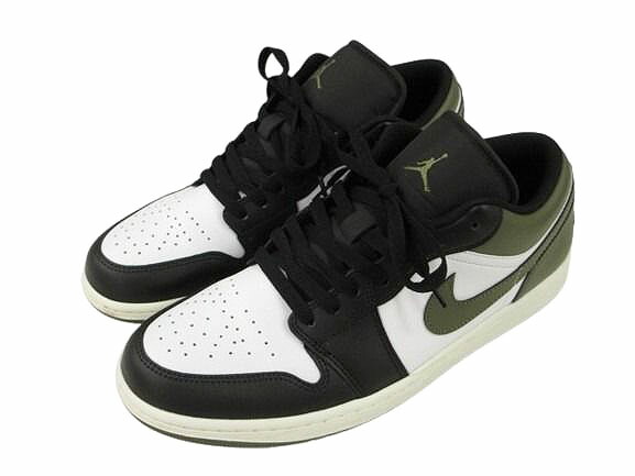 【中古】ナイキ NIKE  AIR JORDAN 1 LOW blk/wht-medium olive 553558-092 エアジョーダン 1 置き目 29糎 オリーブ スニーカー シューズ 靴 ☆AA★ メンズ 【ベクター 古着】 260408