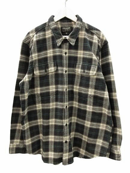 【中古】フィルソン FILSON VINTAGE FLANNEL WORK SHIRTS 11010689 ヴィンテージ フランネル ワークシャツ XXL ブラック チェック柄 ネルシャツ 長袖 ボタンシャツ トップス メンズ 【ベクトル 古着】 260411