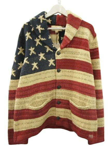【中古】未当て嵌める品 ジーンズ\u0026給与 ラルフローレン DENIM \u0026 SUPPLY RALPH LAUREN 星条旗柄 ジレー 肩かけ色合い 綿織物 リネン 軍旗 L メンズ 【ベクター 古着】 260502