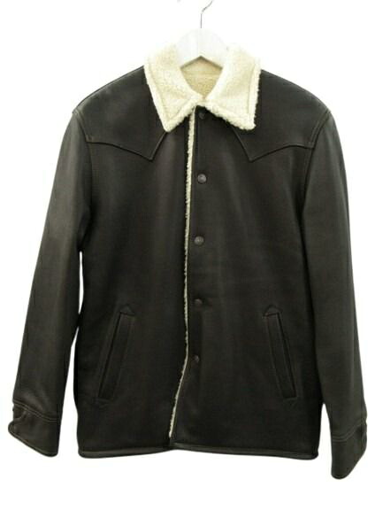 【中古】ザ フラットヘッド THE FLAT HEAD レザージャケット ディアスキン 裏ボア ダークブラウン 36 メンズ 【ベクトル 古着】 260517｜ブランド古着ベクトルプレミアム店