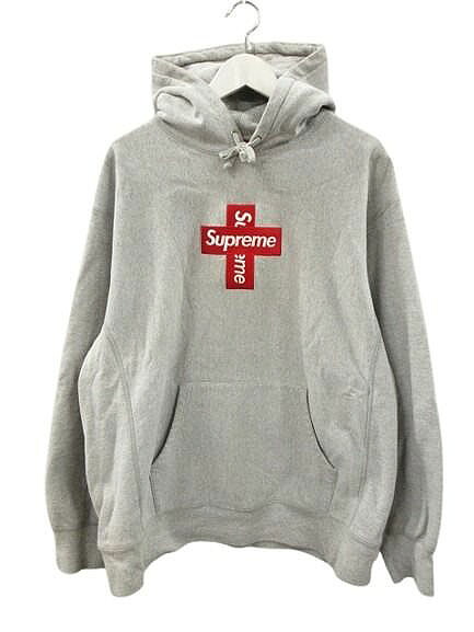 【中古】シュプリーム SUPREME Cross Box Logo Hooded Sweatshirt クロスボックスロゴ パーカー L 薄墨色 長袖 フーディー トップス ☆AA★ メンズ 【ベクター 古着】 260523
