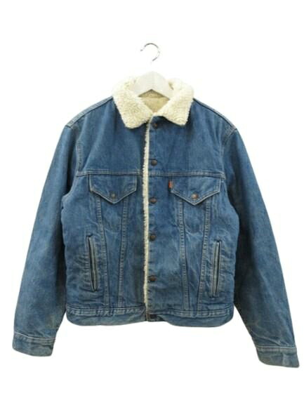 【中古】リーヴァイズジーンズ Levi\u0027s 70s 70608-0213 シェルパ上衣 ジーンズ上衣 裏ボア USA製 青色 40 メンズ 【ベクター 古着】 260531