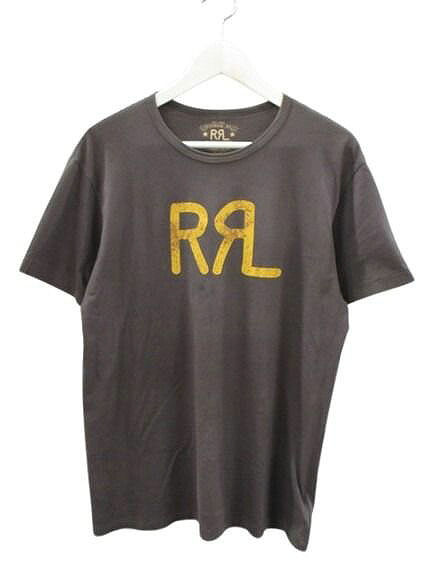 【中古】ダブルアールエル RRL 夕ご飯 ロゴタイプ ティーシャツ M 薄墨色 ロゴタイプ刷り上げる 半袖 カットソー トップス メンズ 【ベクター 古着】 260602