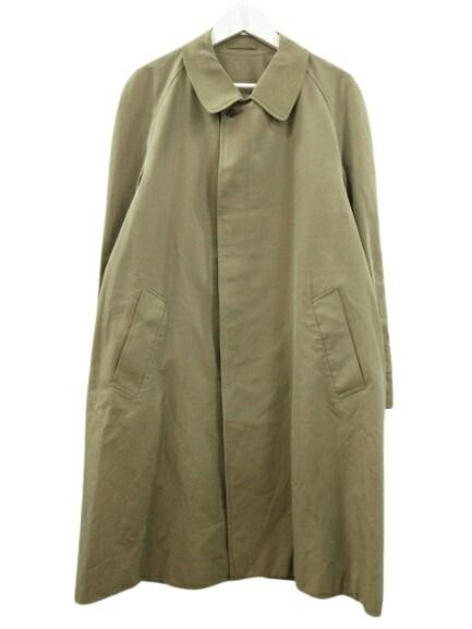 【中古】アクアスキュータム AQUASCUTUM 80s ステンカラー厚地の外套 ヴィンテージ イングランド製 オリーブ 38 メンズ 【ベクター 古着】 260603