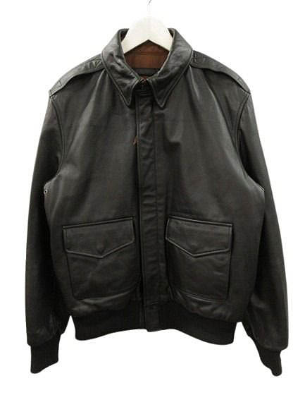 【中古】ウイルス&ガイガー Willis&Geiger A-2 レザー フライトジャケット L 美國空軍志願 USA製 ブラック ミリタリー メンズ 【ベクトル 古着】 260619|ブランド古着ベクトルプレミアム店