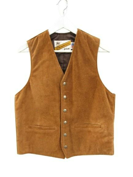 【中古】ショット SCHOTT スウェードベスト 321USV SUEDE MC VEST レザー ブラウン USA製 M メンズ 【ベクトル 古着】 260629｜ブランド古着ベクトルプレミアム店 19,314円