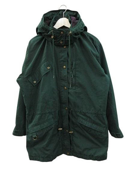 【中古】エディーバウアー EDDIE BAUER 80s 90s 黒タグ マウンテンパーカー 裏地チェック L グリーン ジャケット メンズ 【ベクトル 古着】 260704|ブランド古着ベクトルプレミアム店