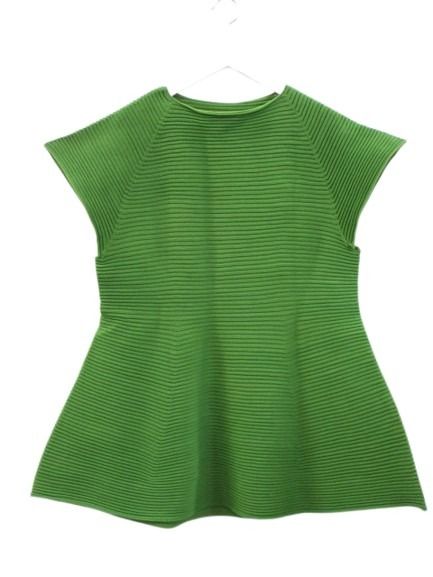 【中古】イッセイミヤケ ISSEY MIYAKE ニット チュニック グリーン 緑 フレンチスリーブ ワンピース レディース 【ベクトル 古着】 260720｜ブランド古着ベクトルプレミアム店