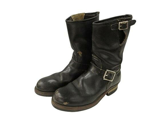 【中古】レッドウィング REDWING 90s 2268 PT91 前期 プリントタグ エンジニアブーツ 7.5D 94年 サイド刻印 レザー ブラック ヴィンテージ メンズ 【ベクトル 古着】 260722|ブランド古着ベクトルプレミアム店