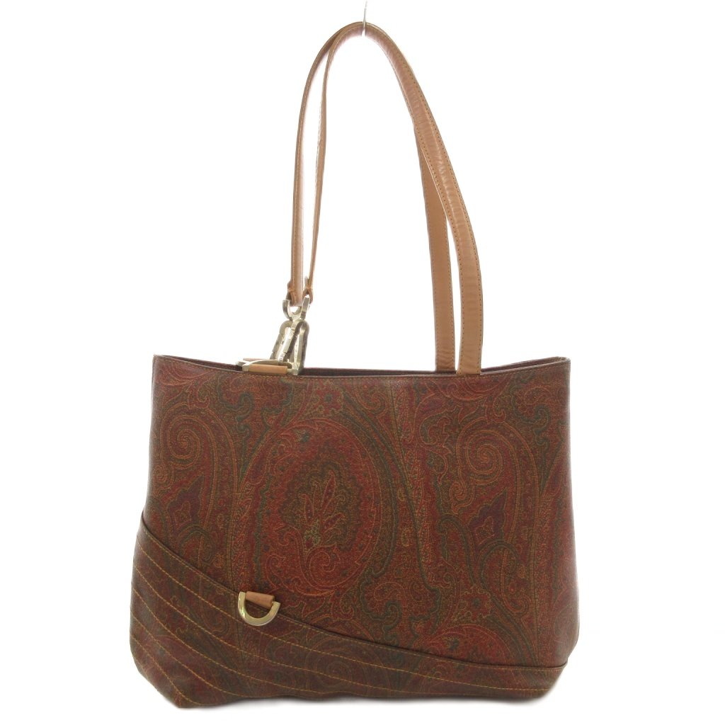楽天市場】【エトロ】Etro 22年 ペイズリー コットン×レザー トート