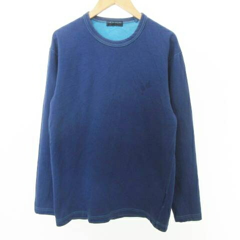 【中古】コムデギャルソン COMME des GARCONS トレーナー 長袖 無地 クルーネック 薄手 Sサイズ 青 ブルー ☆AA★ メンズ 【ベクトル 古着】 260128
