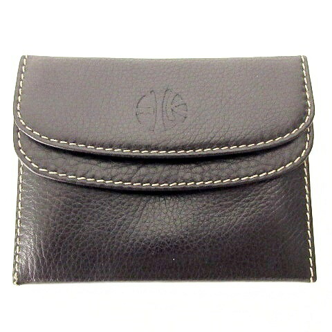 【中古】エンリケロエベナッペ Enrique Loewe Knappe ヴィンテージ 二つ折り財布 ラムレザー 黒 ブラック ORG A0213 メンズ レディース 【ベクトル 古着】 260213