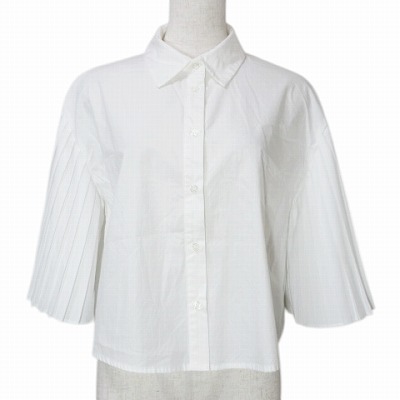 美品GASA ガサ　パフスリーブブラウス　白 楽天市場】ガサ GASA コットン半袖パフスリーブブラウス 【中古