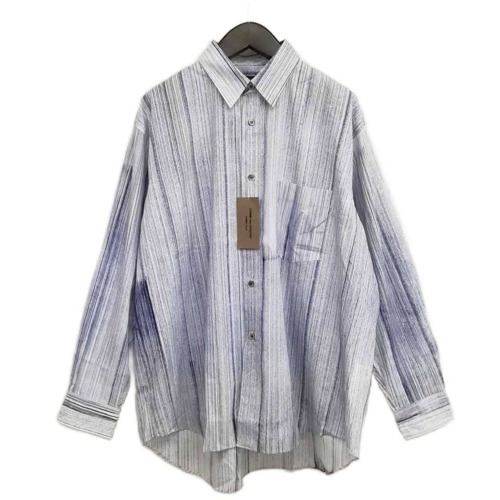 【中古】コムデギャルソンオムプリュス COMME des GARCONS HOMME PLUS PB-110380 AD1991 90s シャツ ストライプ タグ付き ネイビー ホワイト 美品 メンズ 【ベクトル 古着】 260119
