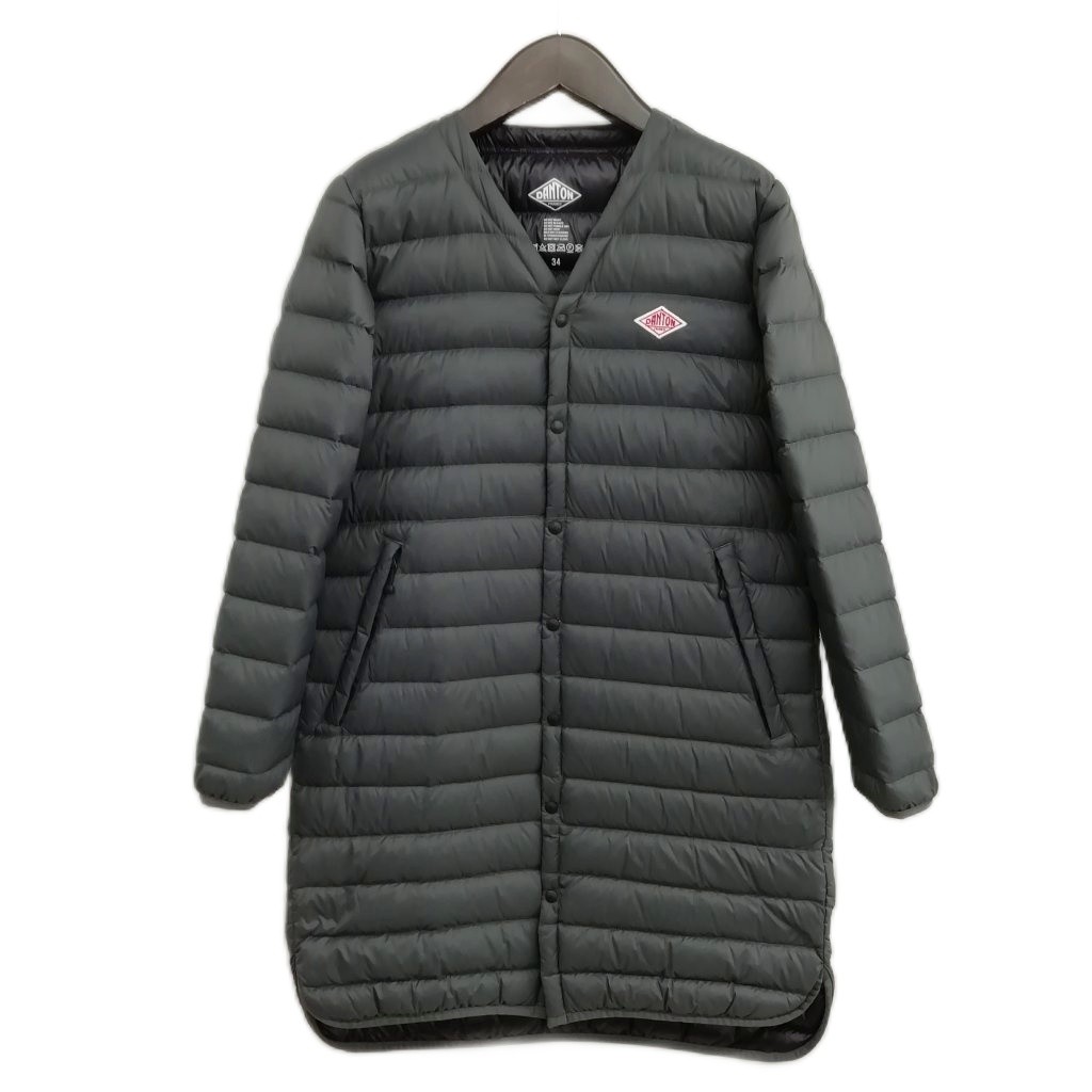 【中古】ダントン DANTON JD-8935 V Neck Inner Down Long Jacket インナー ロング ダウン ジャケット 34 チャコール レディース 【ベクトル 古着】 260202