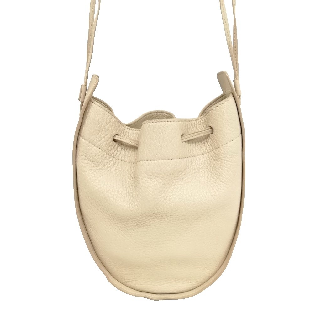 【中古】ザロウ THE ROW DRAWSTRING POUCH ドローストリング ポーチ レザー ショルダー バッグ エッグシェル レディース 【ベクトル 古着】 260226