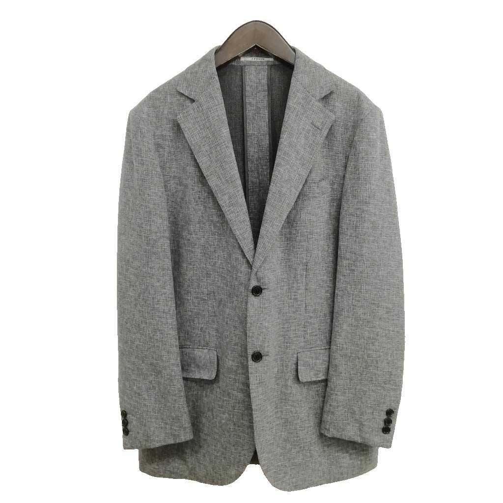 【中古】ジェイプレス J.PRESS 24SS リネン レーヨン シルク シングル 2B ジャケット テーラード ブレザー XL グレー メンズ 【ベクトル 古着】 260330