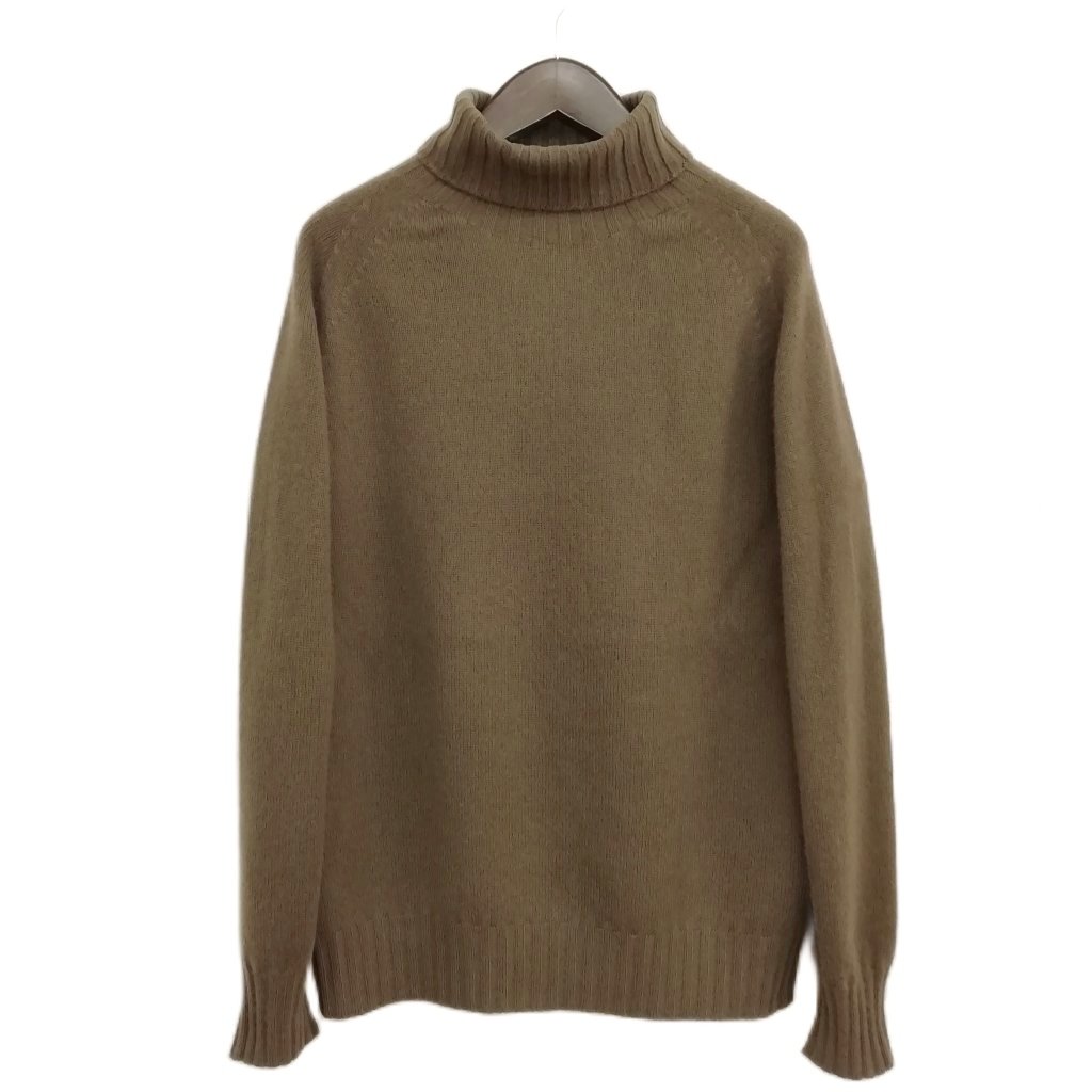 【中古】マーガレットハウエル MARGARET HOWELL 23AW ウール カシミヤ ニット セーター タートルネック スコットランド製 M カーキ系 メンズ 【ベクトル 古着】 260408