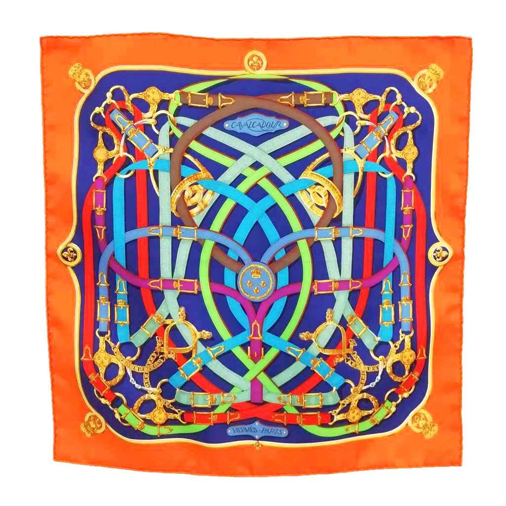 【中古】エルメス HERMES Cavalcadour Voltigeur カヴァルカドゥール ヴォルティジュール カレ42 プチカレ えり巻き 美品 レディース 【ベクター 古着】 260521