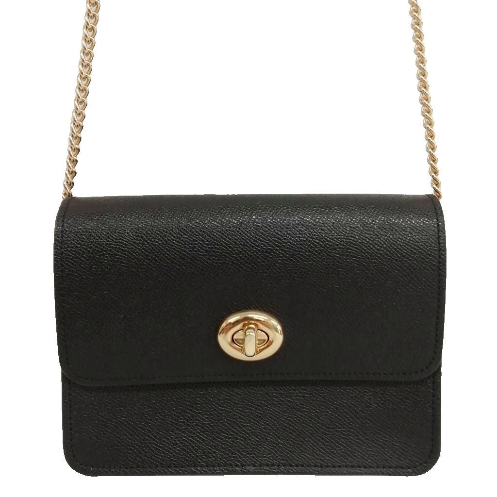 【中古】コーチ COACH F31387 チェーン ショルダーバッグ ブラック ゴールド レディース 【ベクトル 古着】 260716｜ブランド古着ベクトルプレミアム店