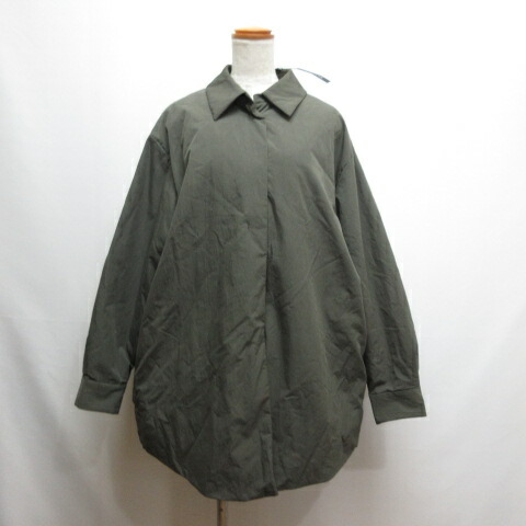 【中古】未当て嵌める品 ミズイロインド mizuiro ind 25AW 広々とした パディング プルオーバー 上衣 カーキ 中綿 厚地の外套 ステンカラー 裏地付き添い人 引き船付き添い人 レディース 【ベクター 古着】 260305