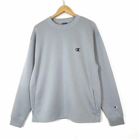 【中古】未使用品 チャンピオン CHAMPION スウェット トレーナー テックウィーブ 3LS クルーネック スウェットシャツ 長袖 XL グレー スポーツウエア 美品 メンズ 【ベクトル 古着】 260325