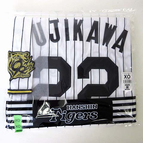 【中古】未当て嵌める品 ミズノ MIZUNO 未開封 阪神タイガース Tigers 公式的 90周年不死化 レプリカユニフォーム 藤川球児 22番 FUJIKAWA 刺しゅう 助けること制服 介護ホーム XO 白 白いこと 黒 NPB 美品 国内置き目品