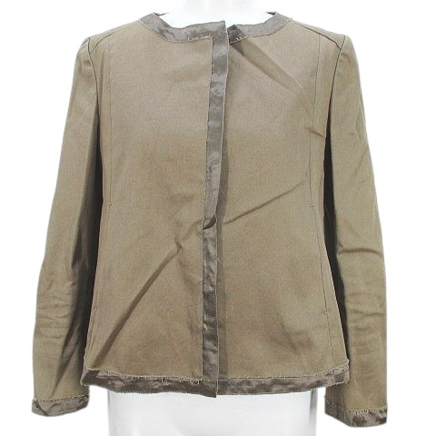 楽天市場】【ドゥロワー】DRAWER ウール×シルク ノーカラー フリル