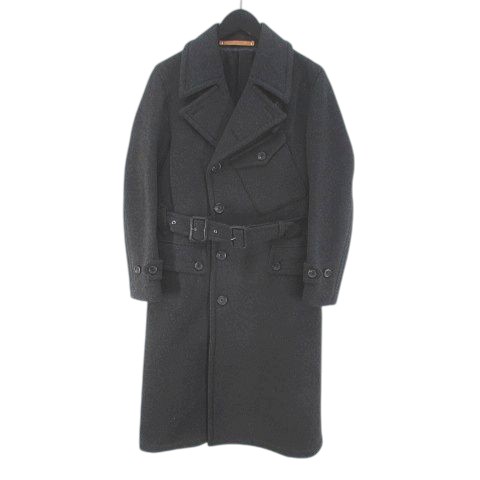 【中古】サイ ベーシックス SCYE BASICS トレンチコート ロング丈 背抜き カシミヤ混 38 濃灰 ダークグレー 日本製 毛 ウール 裏地 無地 メンズ 【ベクトル 古着】 260113