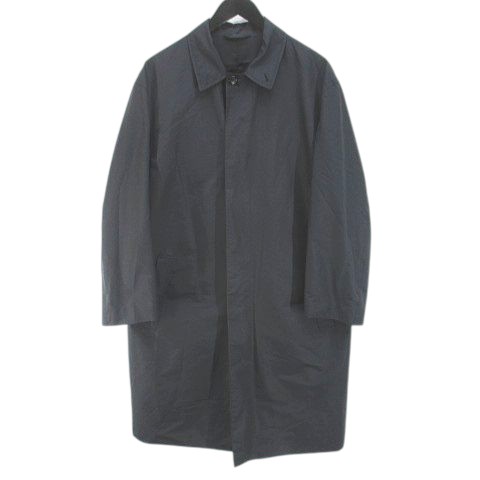【中古】ジルサンダー JIL SANDER ステンカラーコート 薄手 比翼 46 黒系 ブラック イタリア製 裏地 無地 メンズ 【ベクトル 古着】 260118