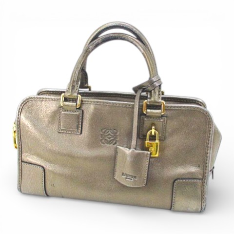 【中古】ロエベ LOEWE アマソナ28 アナグラム ハンドバッグ ブロンズ レザー レディース 【ベクトル 古着】 260214